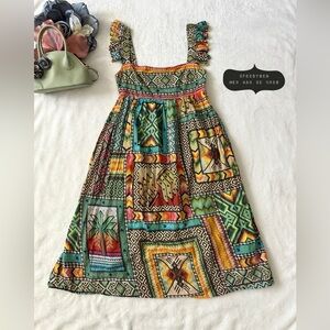 Farm Rio Banana Scarves Dress Medium